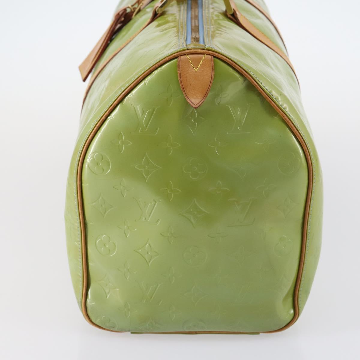 LOUIS VUITTON Monogram Vernis Mercer Boston Bag Baby Blue M91001 LV Auth 143900