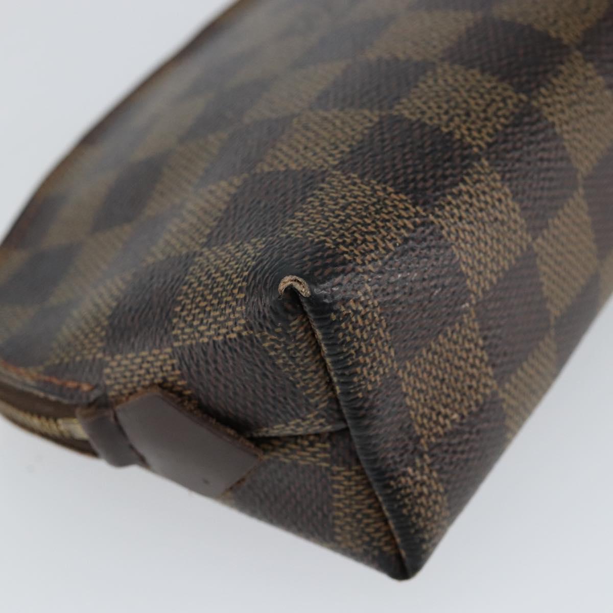 LOUIS VUITTON Damier Ebene Pochette Cosmetic PM Pouch N47516 LV Auth 143909