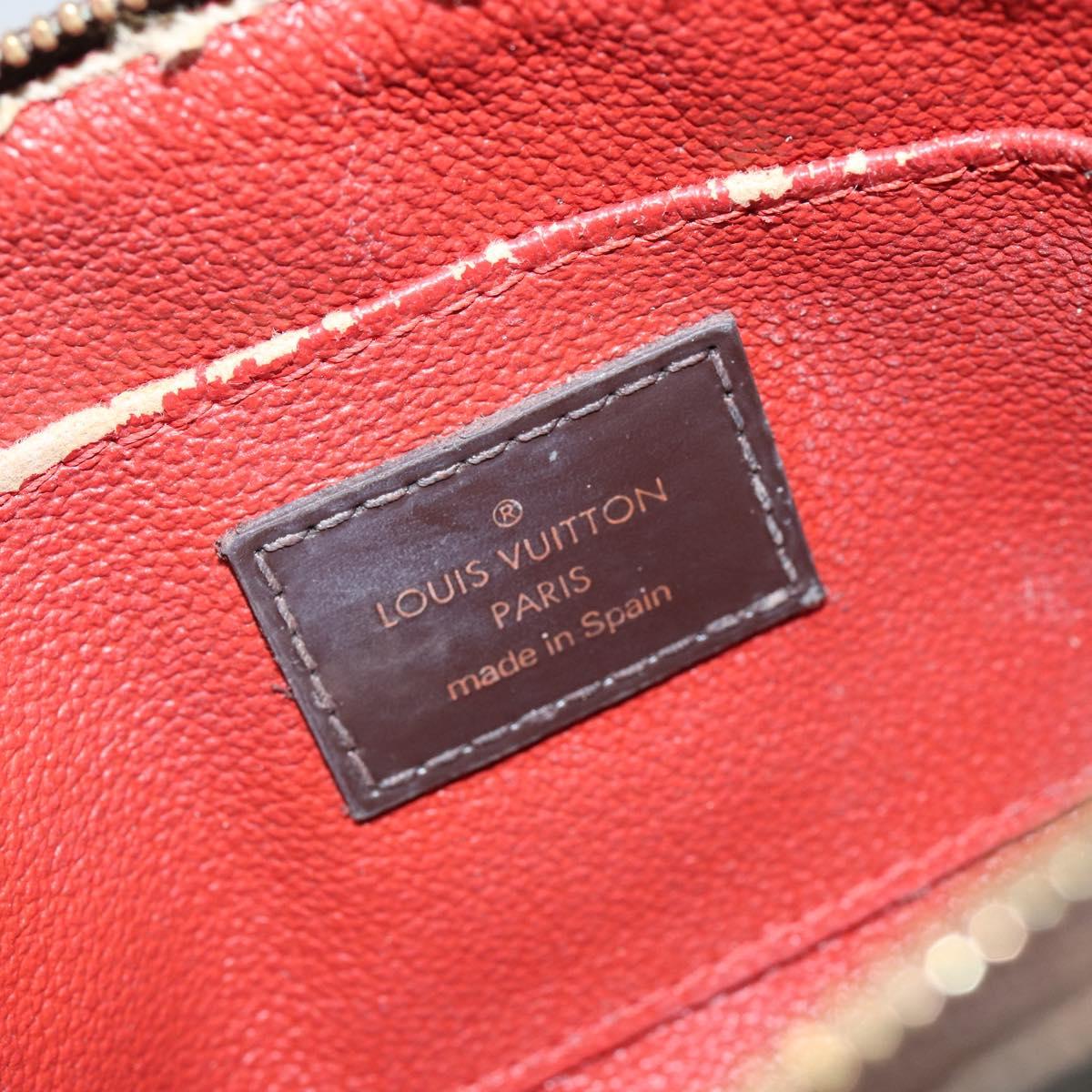 LOUIS VUITTON Damier Ebene Pochette Cosmetic PM Pouch N47516 LV Auth 143909