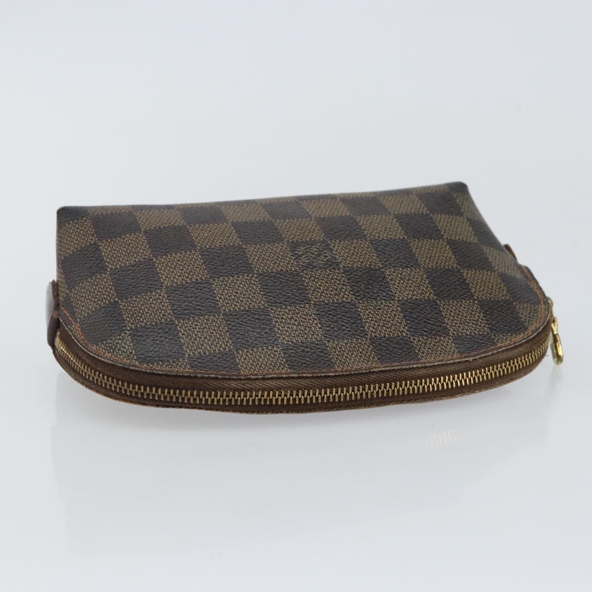 LOUIS VUITTON Damier Ebene Pochette Cosmetic PM Pouch N47516 LV Auth 143909
