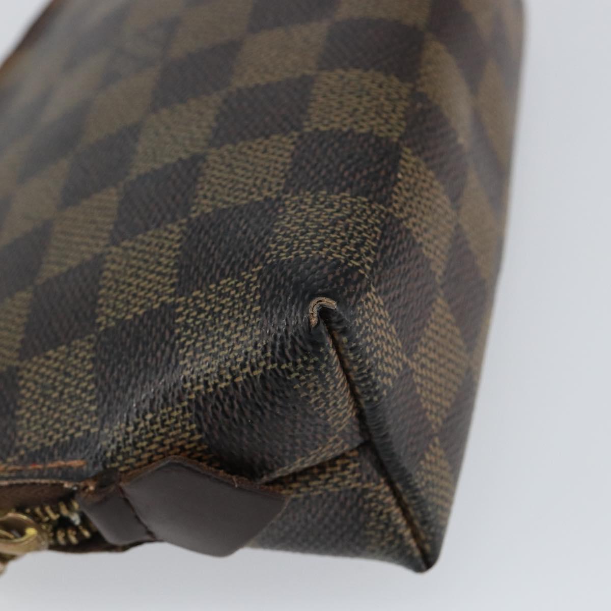 LOUIS VUITTON Damier Ebene Pochette Cosmetic PM Pouch N47516 LV Auth 143909