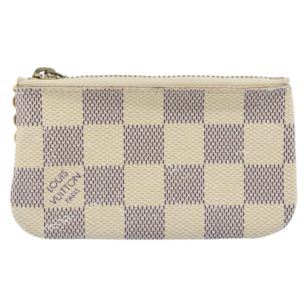 LOUIS VUITTON Damier Azur Pochette Cles Coin Purse N62659 LV Auth 143911