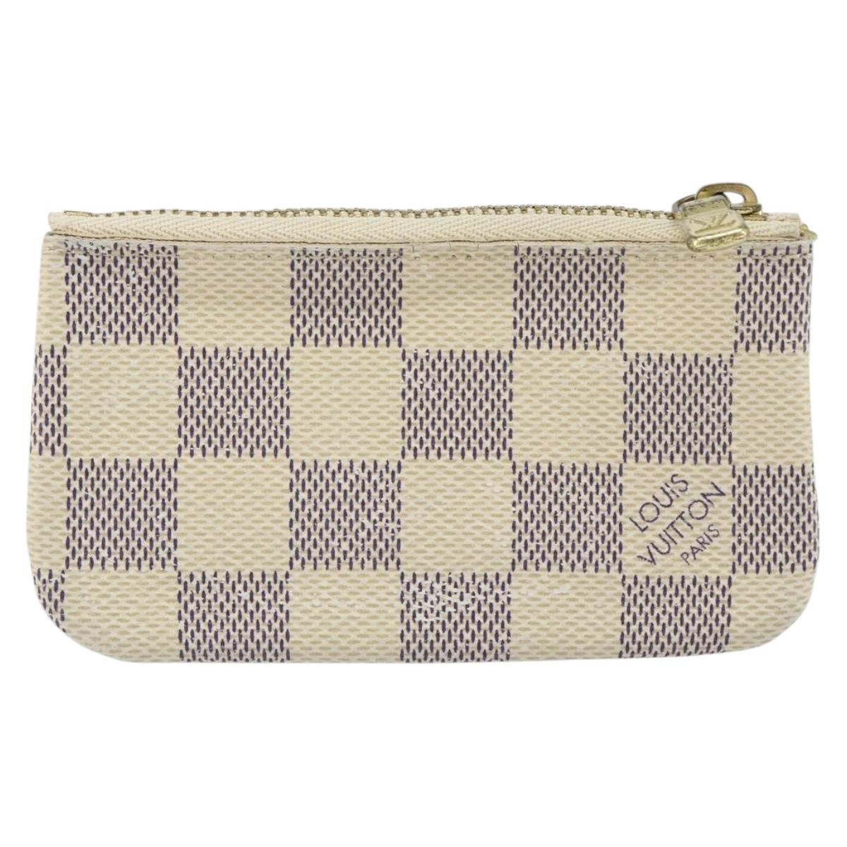 LOUIS VUITTON Damier Azur Pochette Cles Coin Purse N62659 LV Auth 143911
