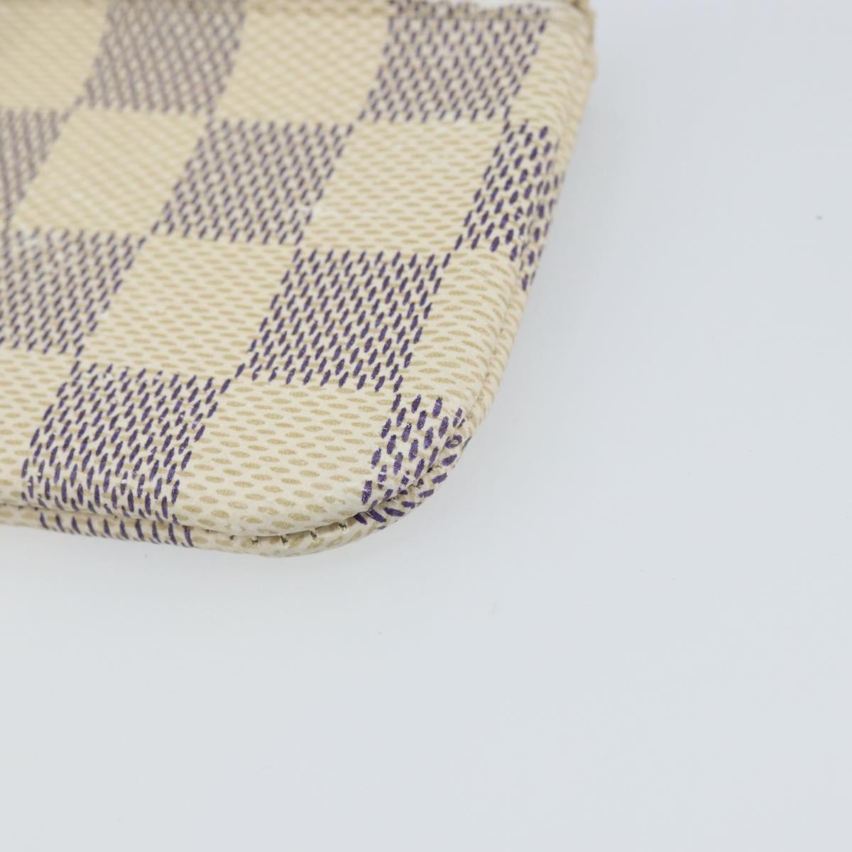 LOUIS VUITTON Damier Azur Pochette Cles Coin Purse N62659 LV Auth 143911