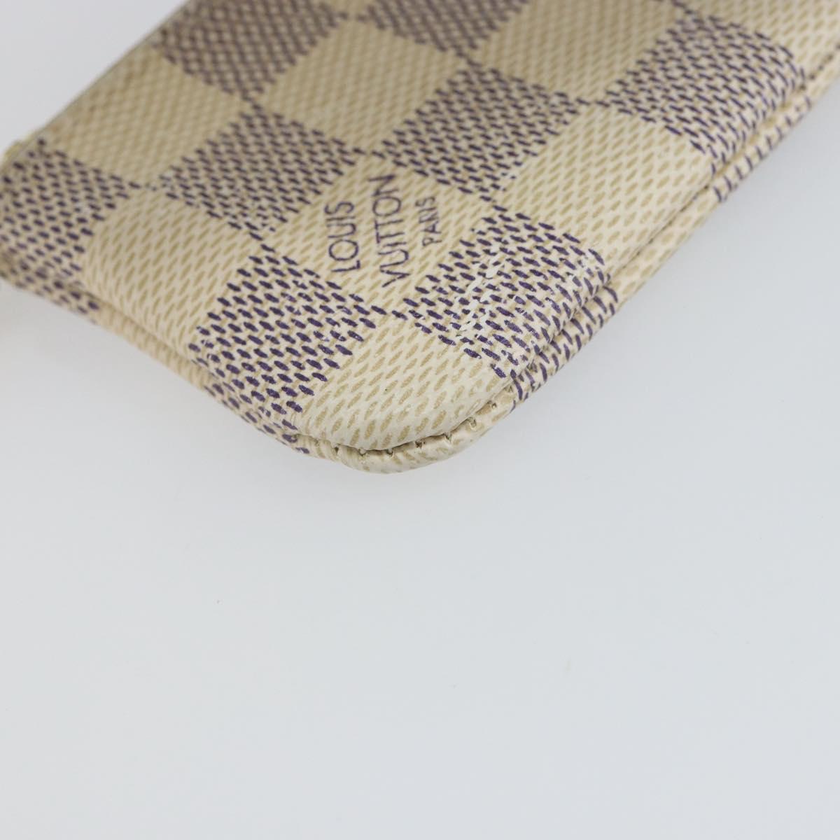 LOUIS VUITTON Damier Azur Pochette Cles Coin Purse N62659 LV Auth 143911