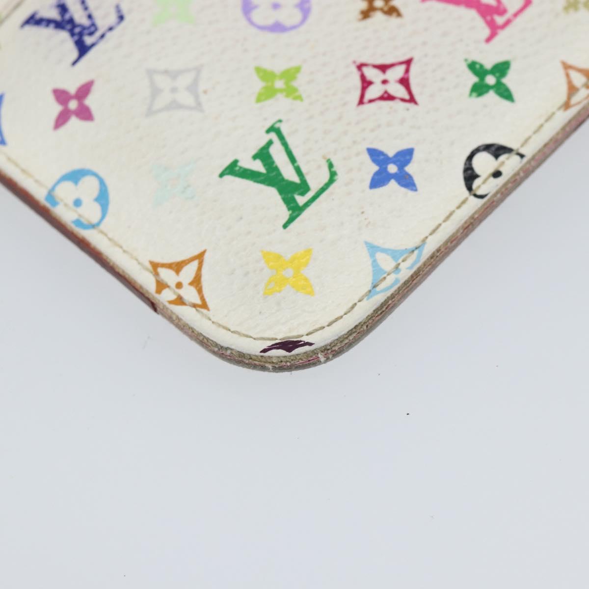LOUIS VUITTON Multicolor Pochette ClesNM Coin Purse White M93734 LV Auth 143912