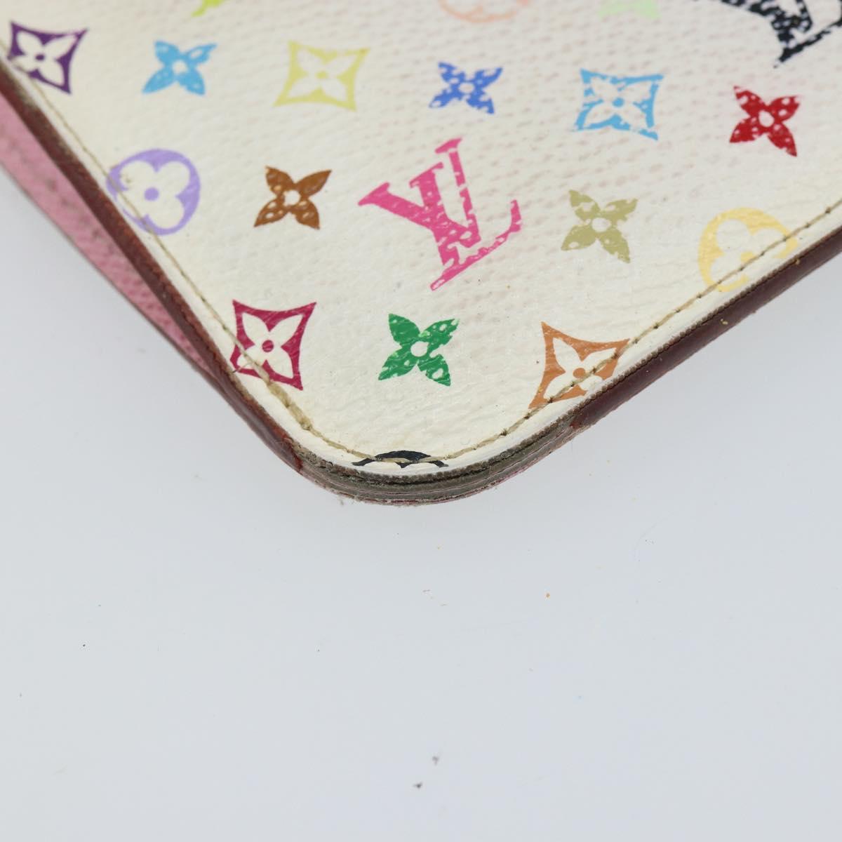 LOUIS VUITTON Multicolor Pochette ClesNM Coin Purse White M93734 LV Auth 143912