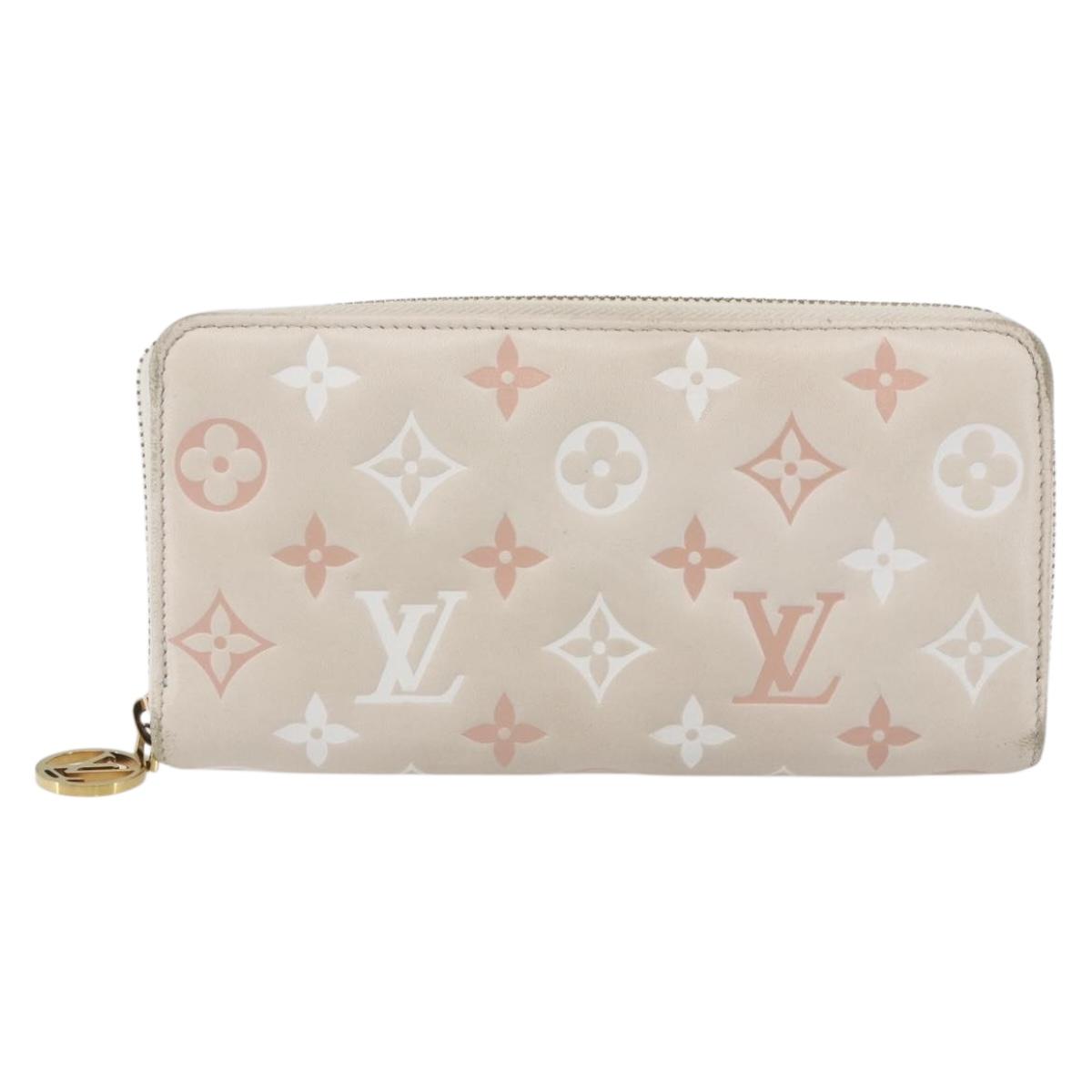 LOUIS VUITTON Monogram Coussin Zippy Long Wallet Pink M82290 LV Auth 143915