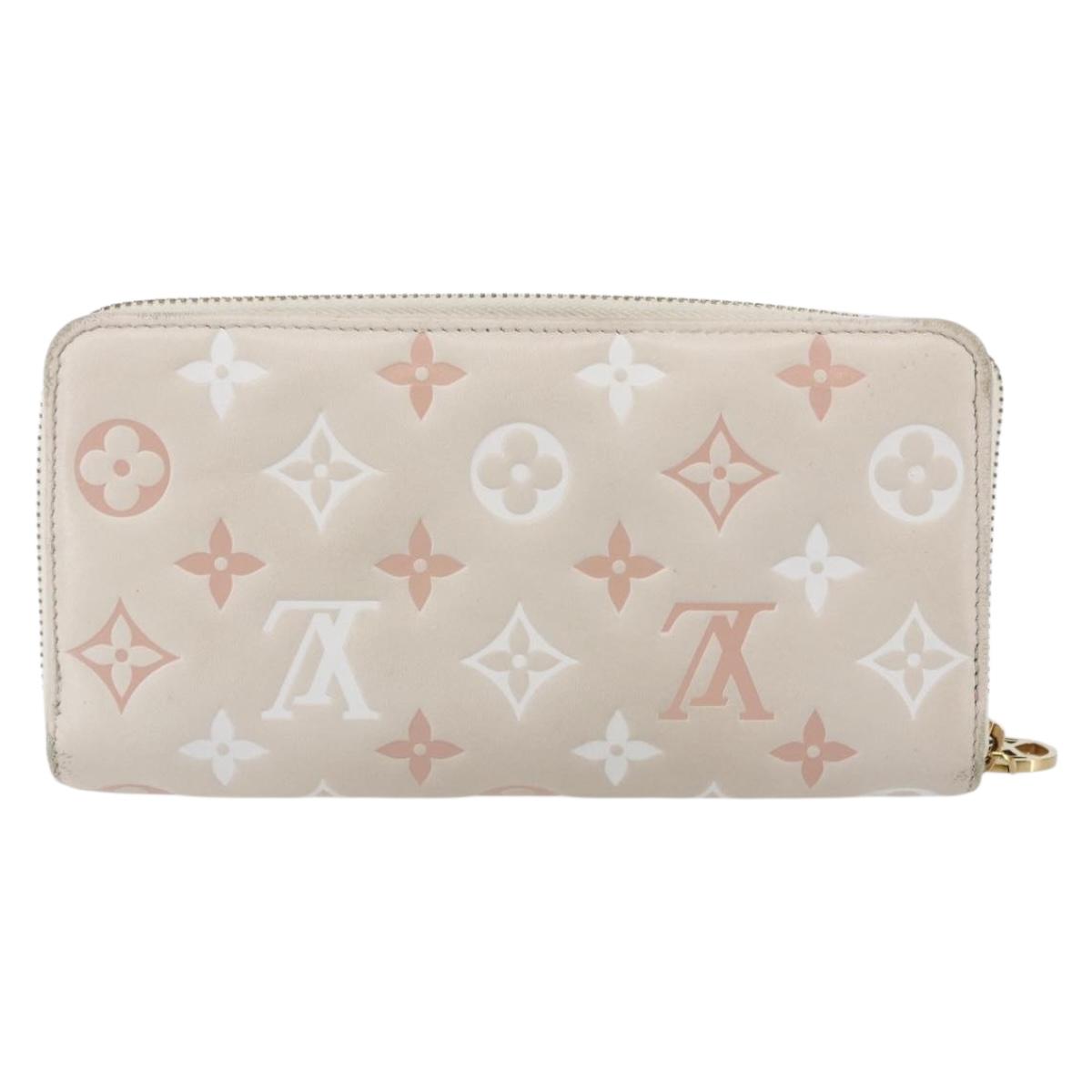 LOUIS VUITTON Monogram Coussin Zippy Long Wallet Pink M82290 LV Auth 143915