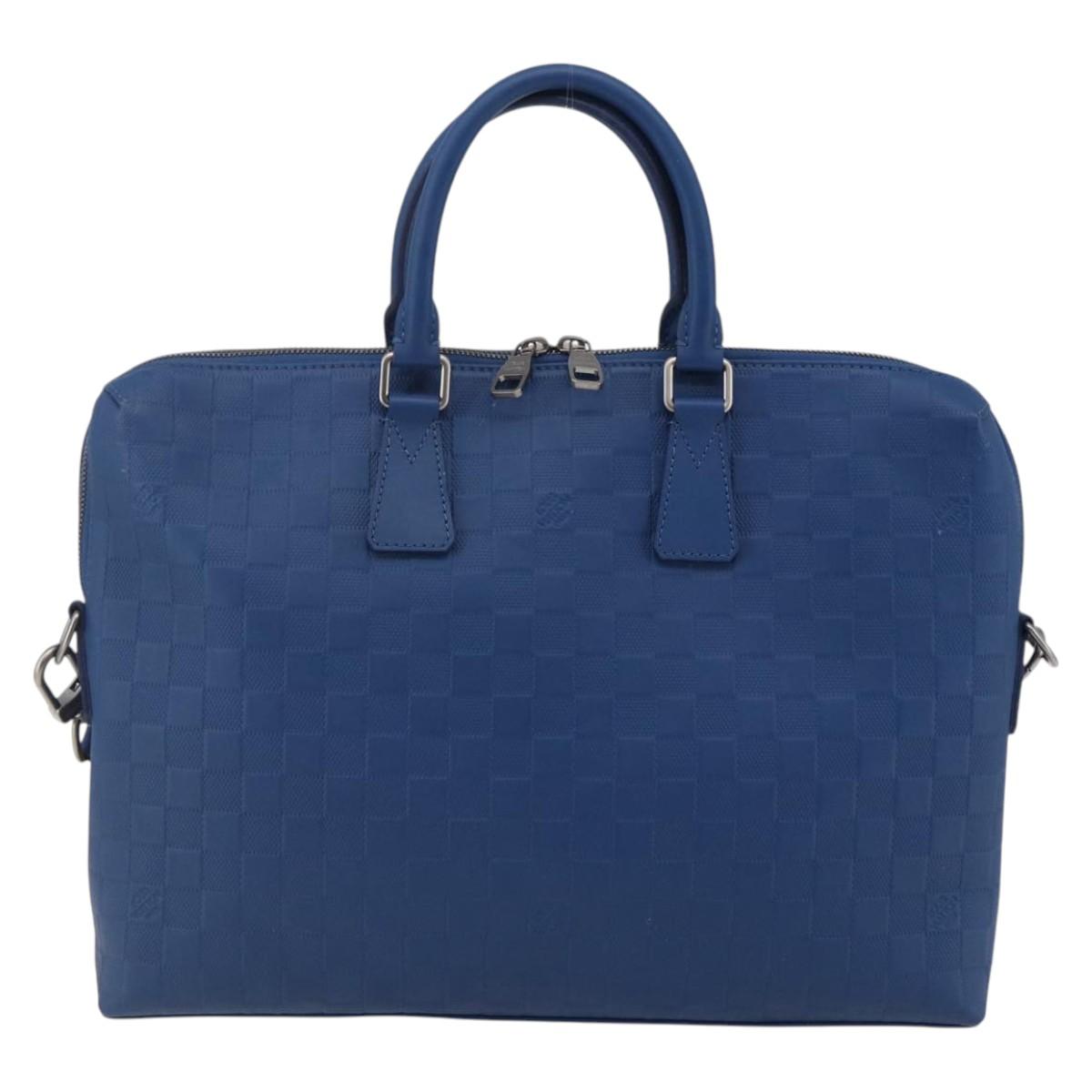 LOUIS VUITTON Damier Infini Porte DocumentsJules Bag Blue N41328 Auth 143920