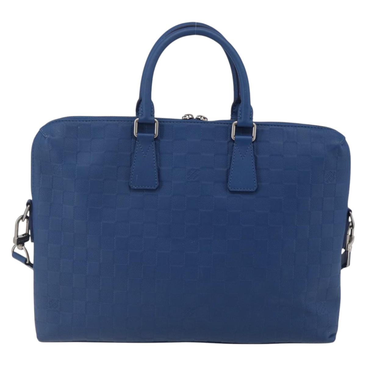 LOUIS VUITTON Damier Infini Porte DocumentsJules Bag Blue N41328 Auth 143920