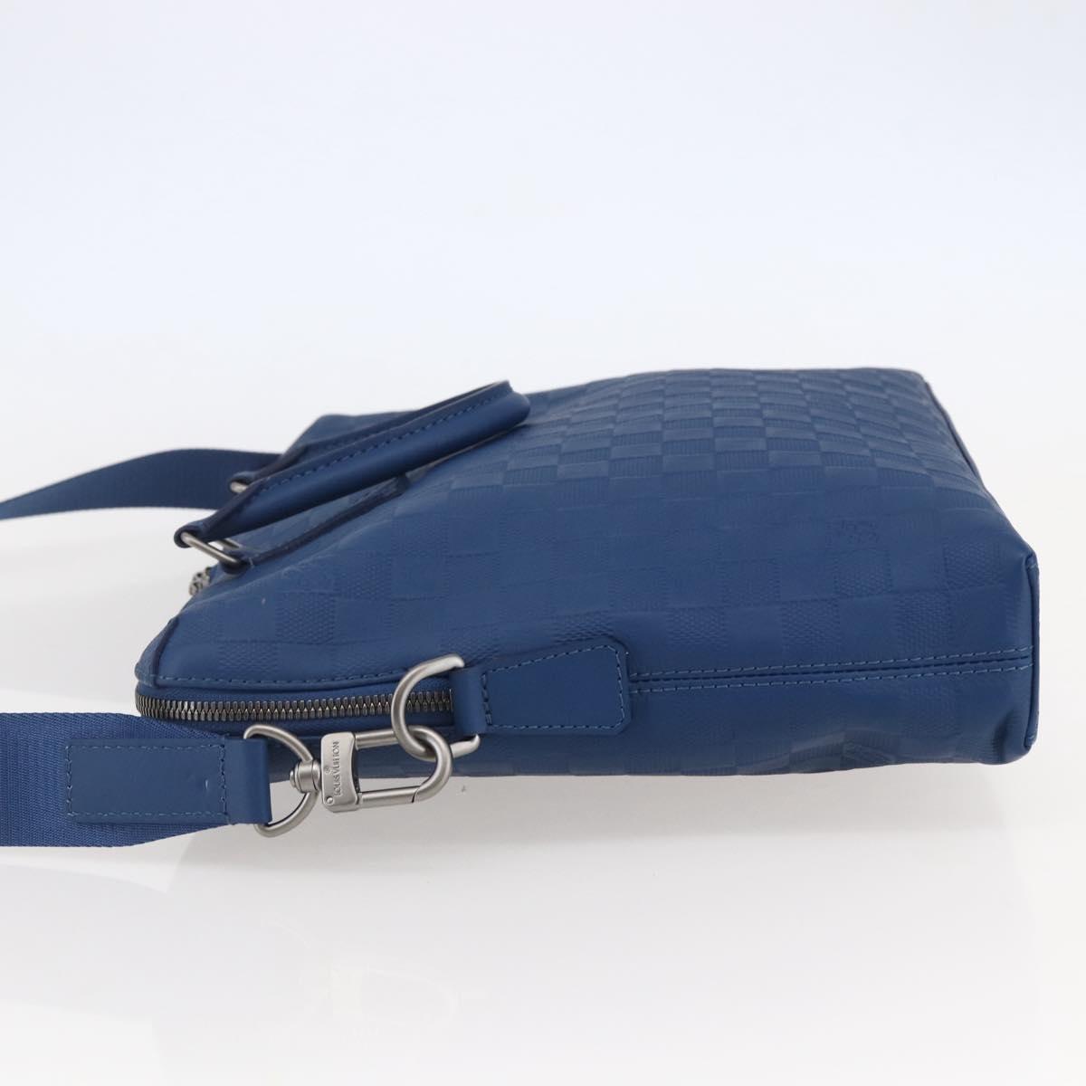 LOUIS VUITTON Damier Infini Porte DocumentsJules Bag Blue N41328 Auth 143920