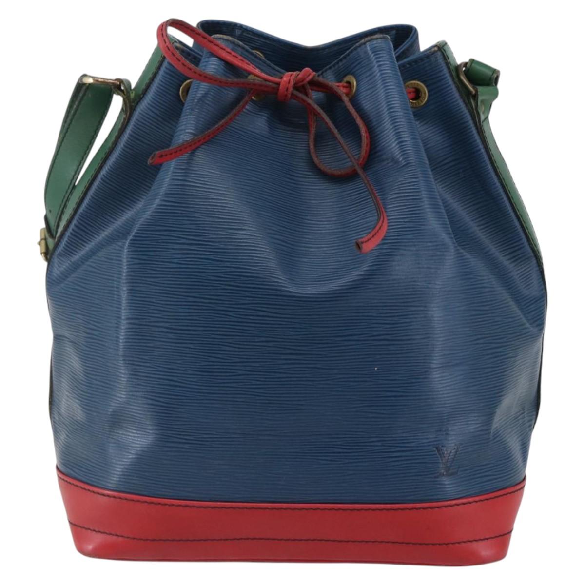 LOUIS VUITTON Epi Tricolor Noe Shoulder Bag Blue Red Green M44082 Auth 143946