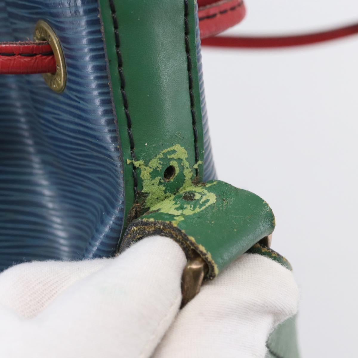 LOUIS VUITTON Epi Tricolor Noe Shoulder Bag Blue Red Green M44082 Auth 143946