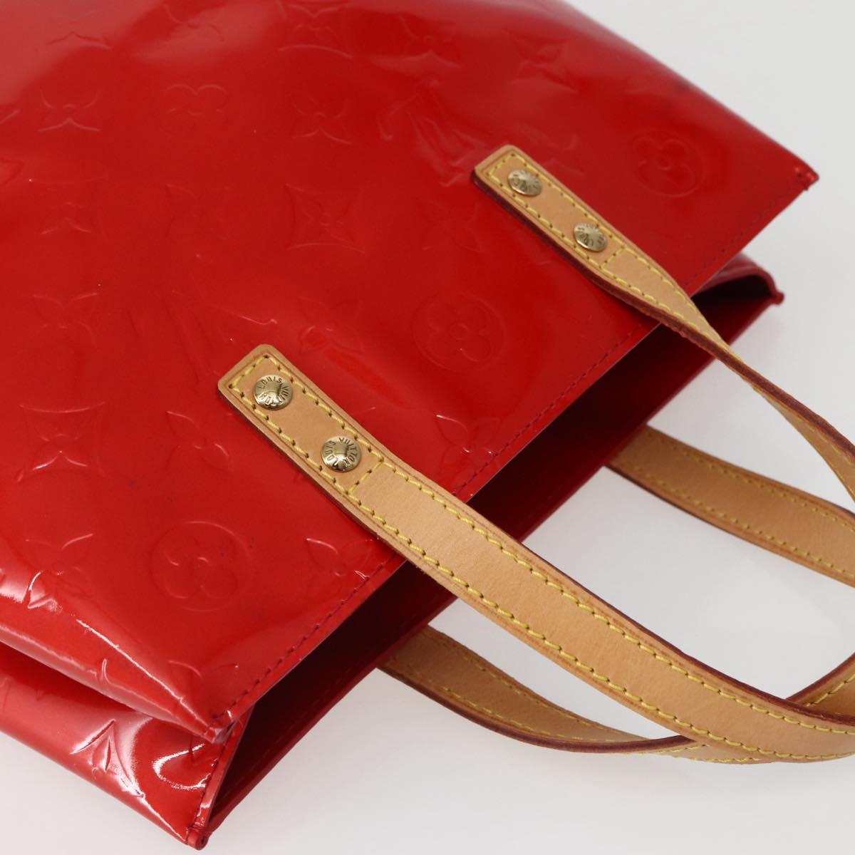LOUIS VUITTON Monogram Vernis Reade PM Hand Bag Red Rouge M91088 LV Auth 143948