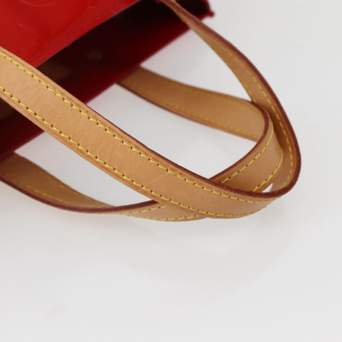 LOUIS VUITTON Monogram Vernis Reade PM Hand Bag Red Rouge M91088 LV Auth 143948