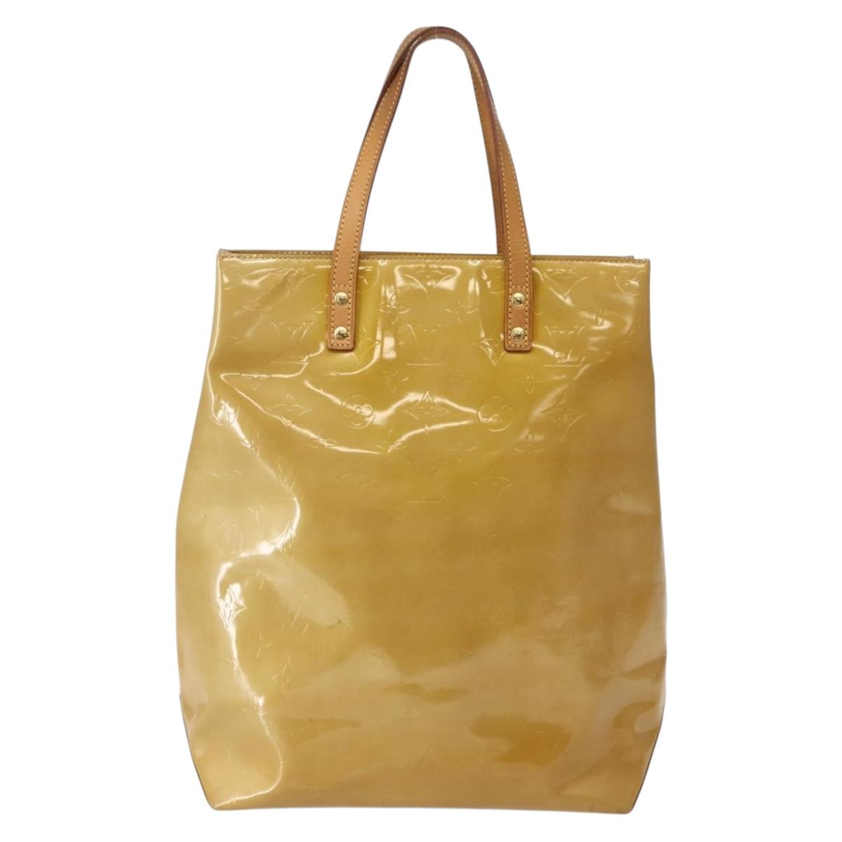 LOUIS VUITTON Monogram Vernis Reade MM Hand Bag Beige M91141 LV Auth 143950