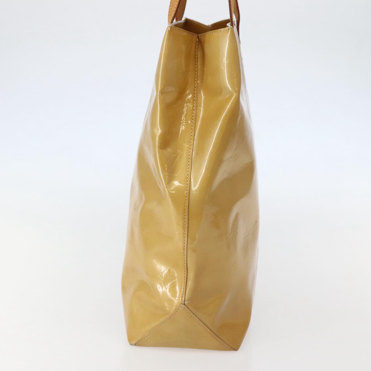 LOUIS VUITTON Monogram Vernis Reade MM Hand Bag Beige M91141 LV Auth 143950