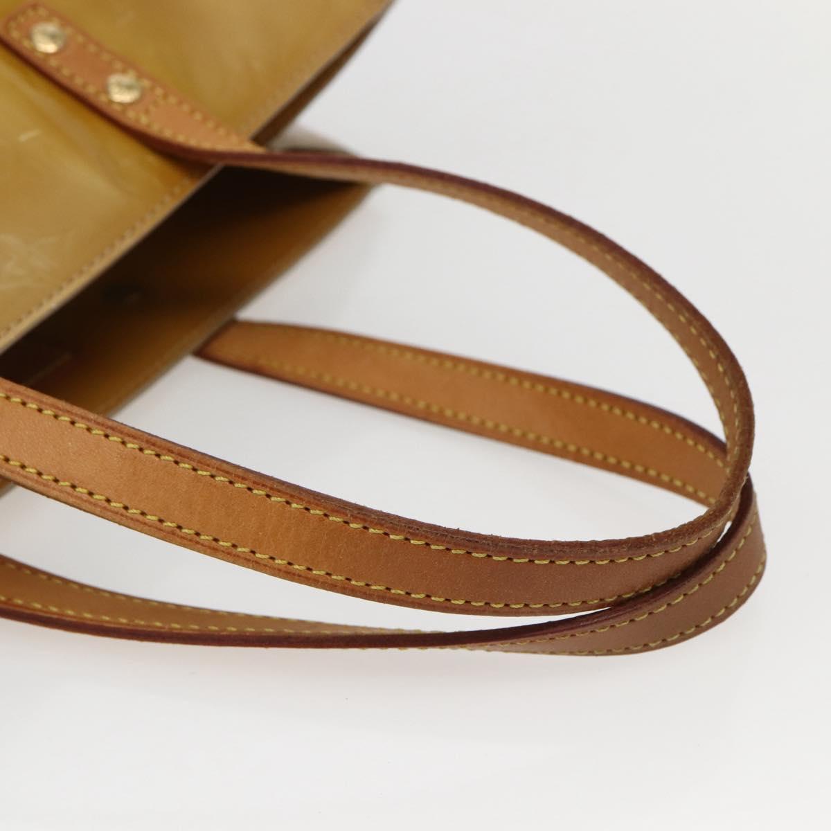LOUIS VUITTON Monogram Vernis Reade MM Hand Bag Beige M91141 LV Auth 143950