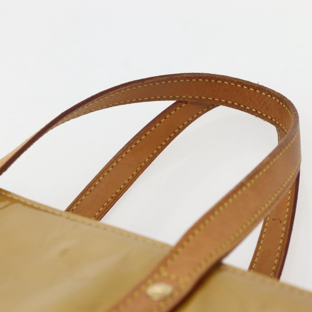 LOUIS VUITTON Monogram Vernis Reade MM Hand Bag Beige M91141 LV Auth 143950