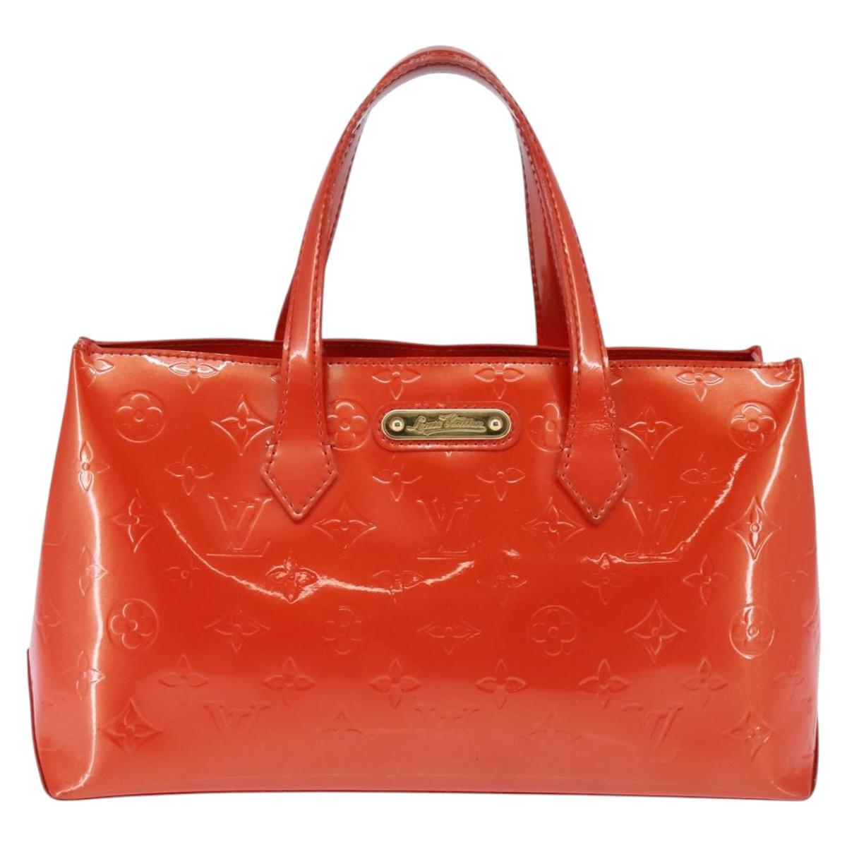 LOUIS VUITTON Monogram Vernis Wilshire PM Bag Orenge Sunset M93644 Auth 143951