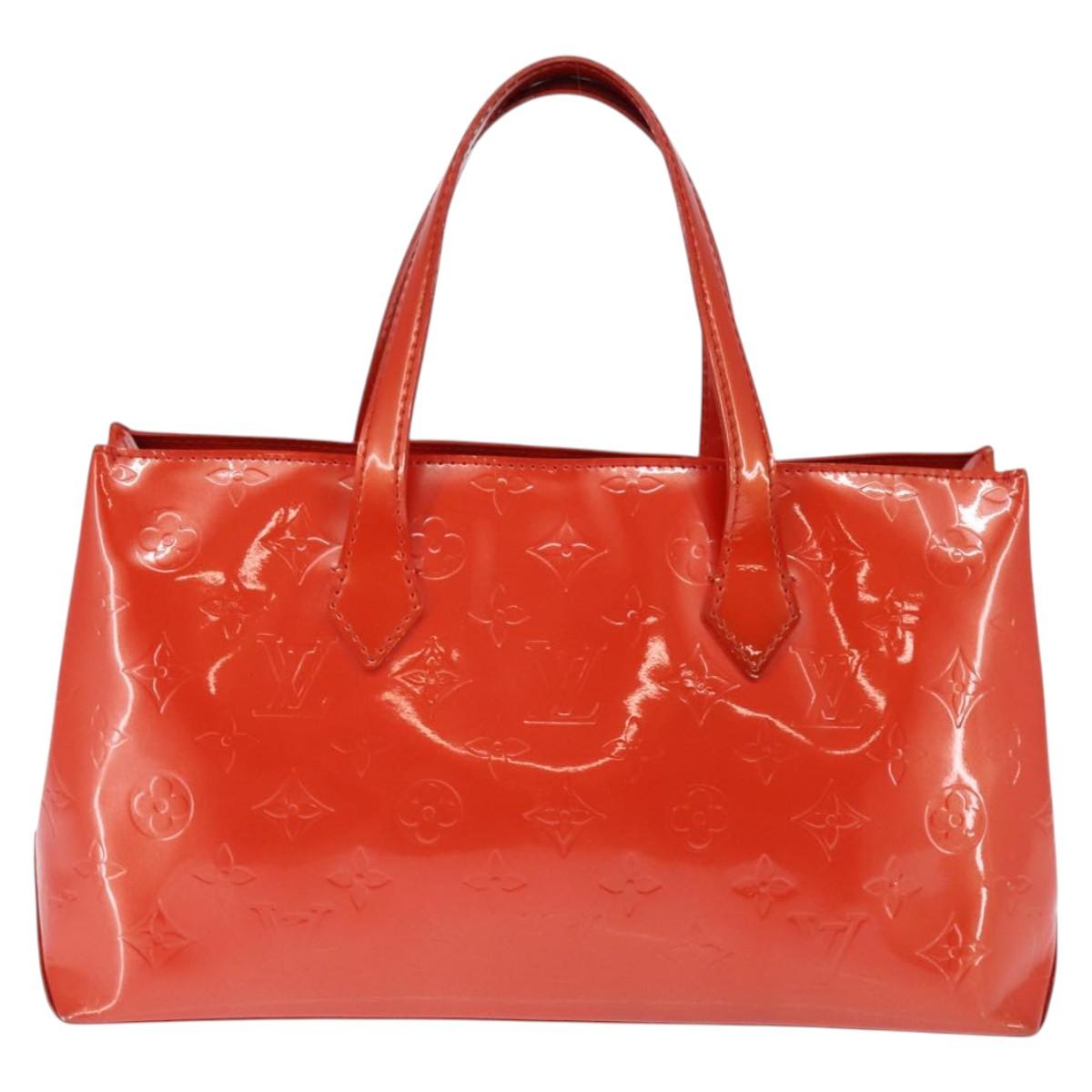 LOUIS VUITTON Monogram Vernis Wilshire PM Bag Orenge Sunset M93644 Auth 143951
