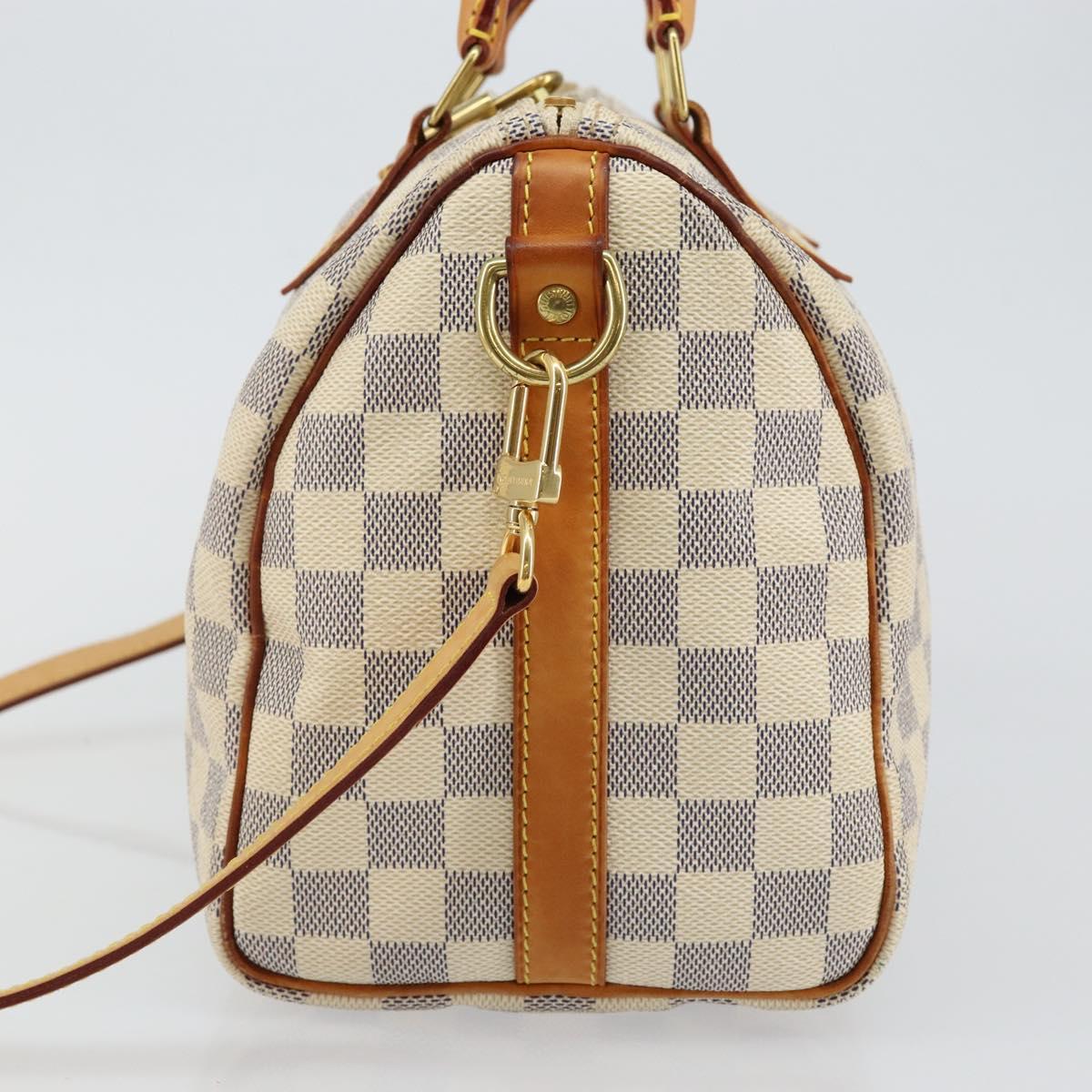 LOUIS VUITTON Damier Azur Speedy Bandouliere 25 Hand Bag N41000 LV Auth 143958V