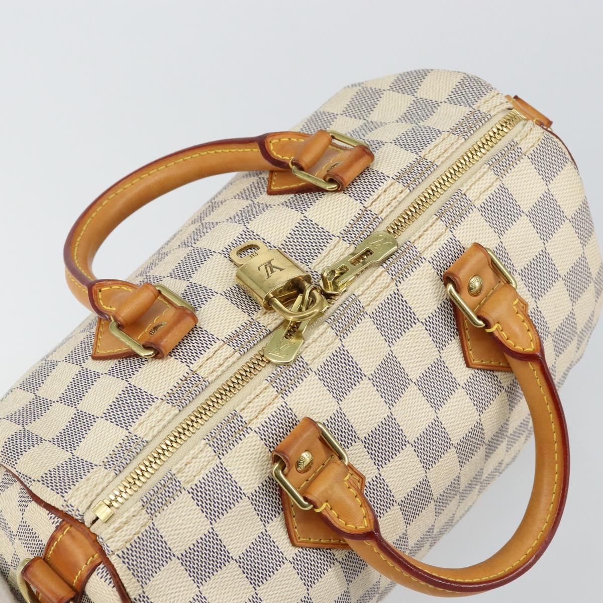 LOUIS VUITTON Damier Azur Speedy Bandouliere 25 Hand Bag N41000 LV Auth 143958V