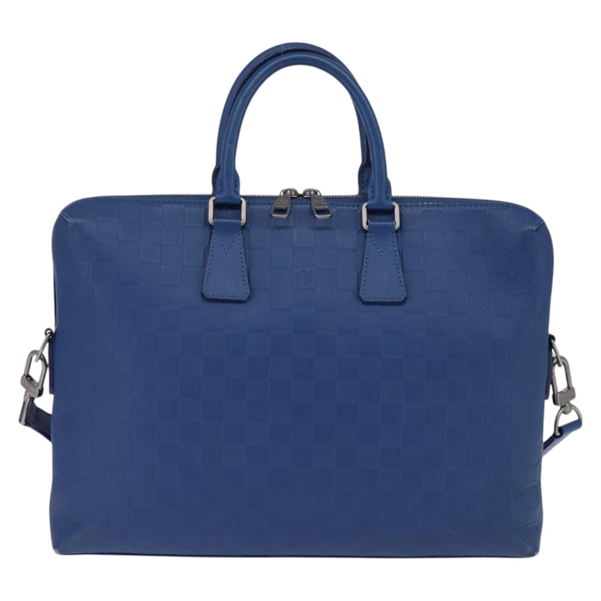 LOUIS VUITTON Damier Infini Porte DocumentsJules Bag Blue N41328 Auth 143959