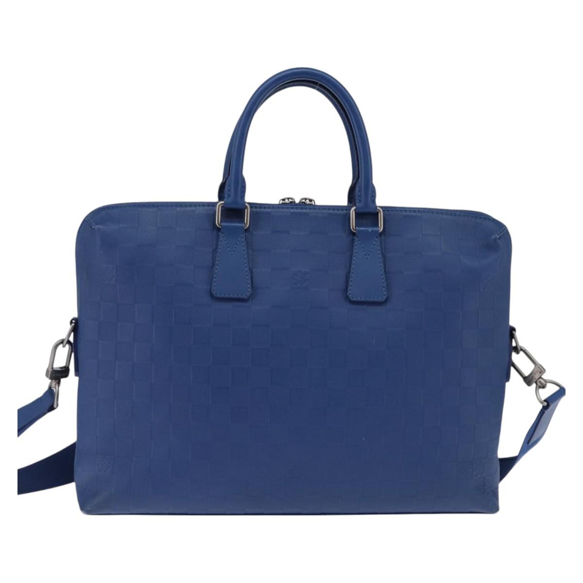 LOUIS VUITTON Damier Infini Porte DocumentsJules Bag Blue N41328 Auth 143959