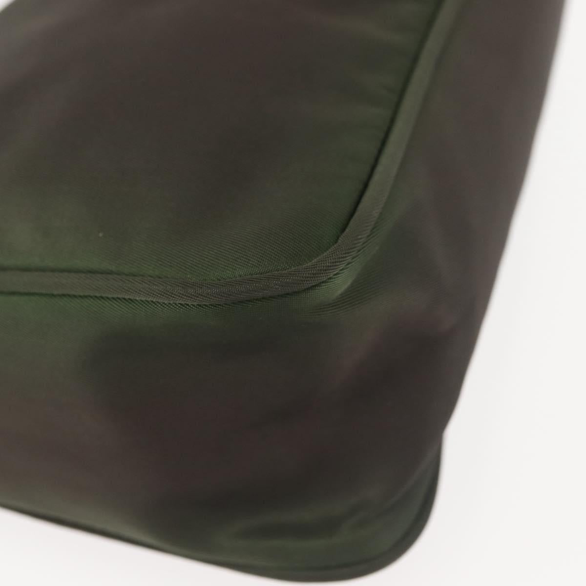 PRADA Hand Bag Nylon Green Auth 143961
