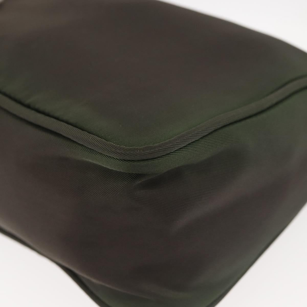 PRADA Hand Bag Nylon Green Auth 143961