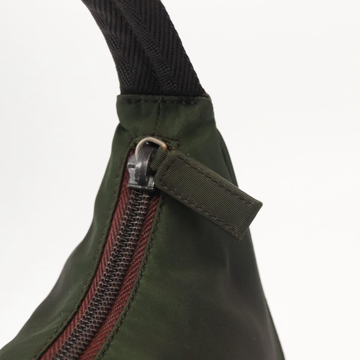PRADA Hand Bag Nylon Green Auth 143961