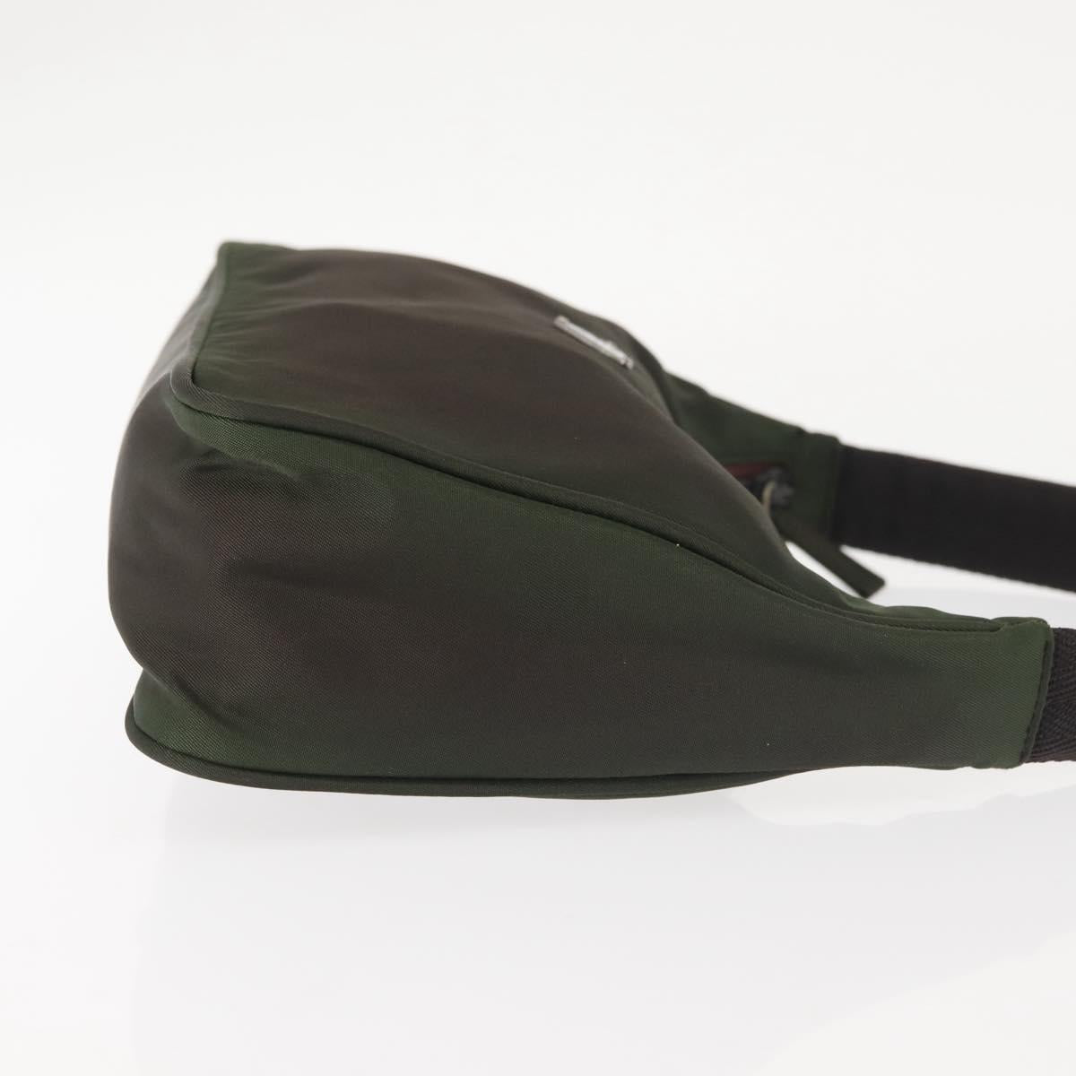 PRADA Hand Bag Nylon Green Auth 143961
