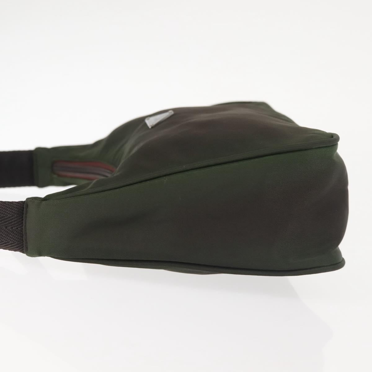 PRADA Hand Bag Nylon Green Auth 143961