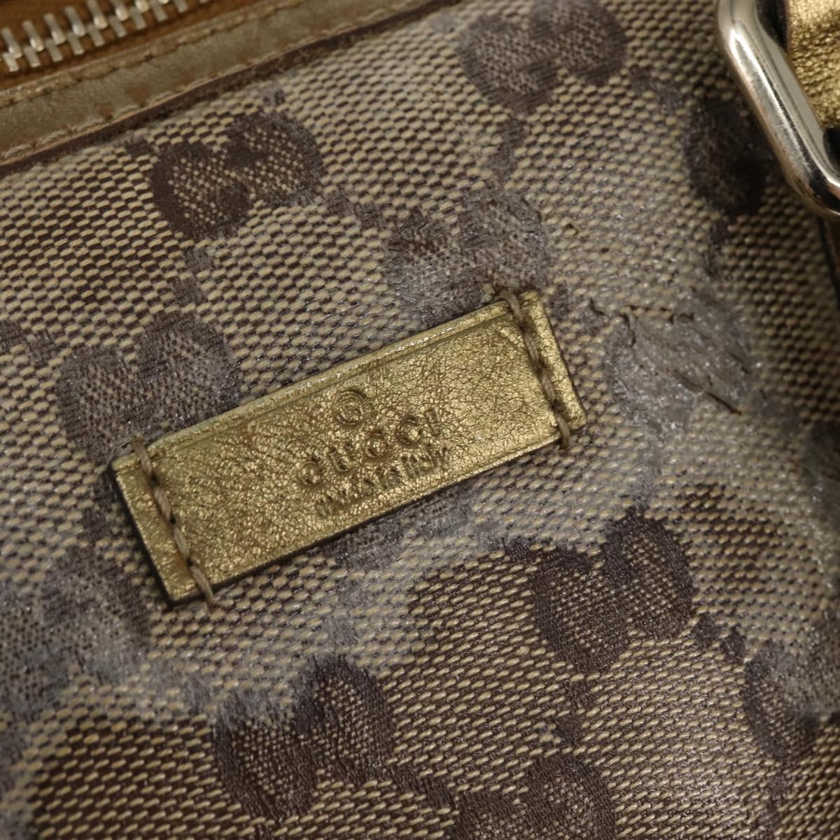 GUCCI GG Crystal Boston Bag Coated Canvas Beige Gold 193603 Auth 143964