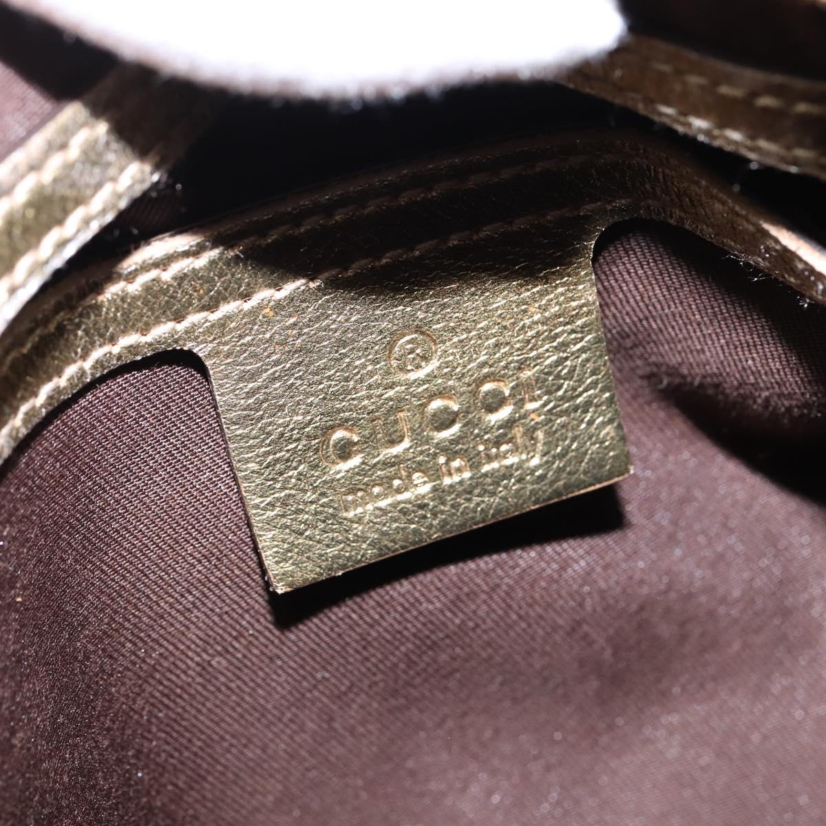 GUCCI GG Crystal Boston Bag Coated Canvas Beige Gold 193603 Auth 143964