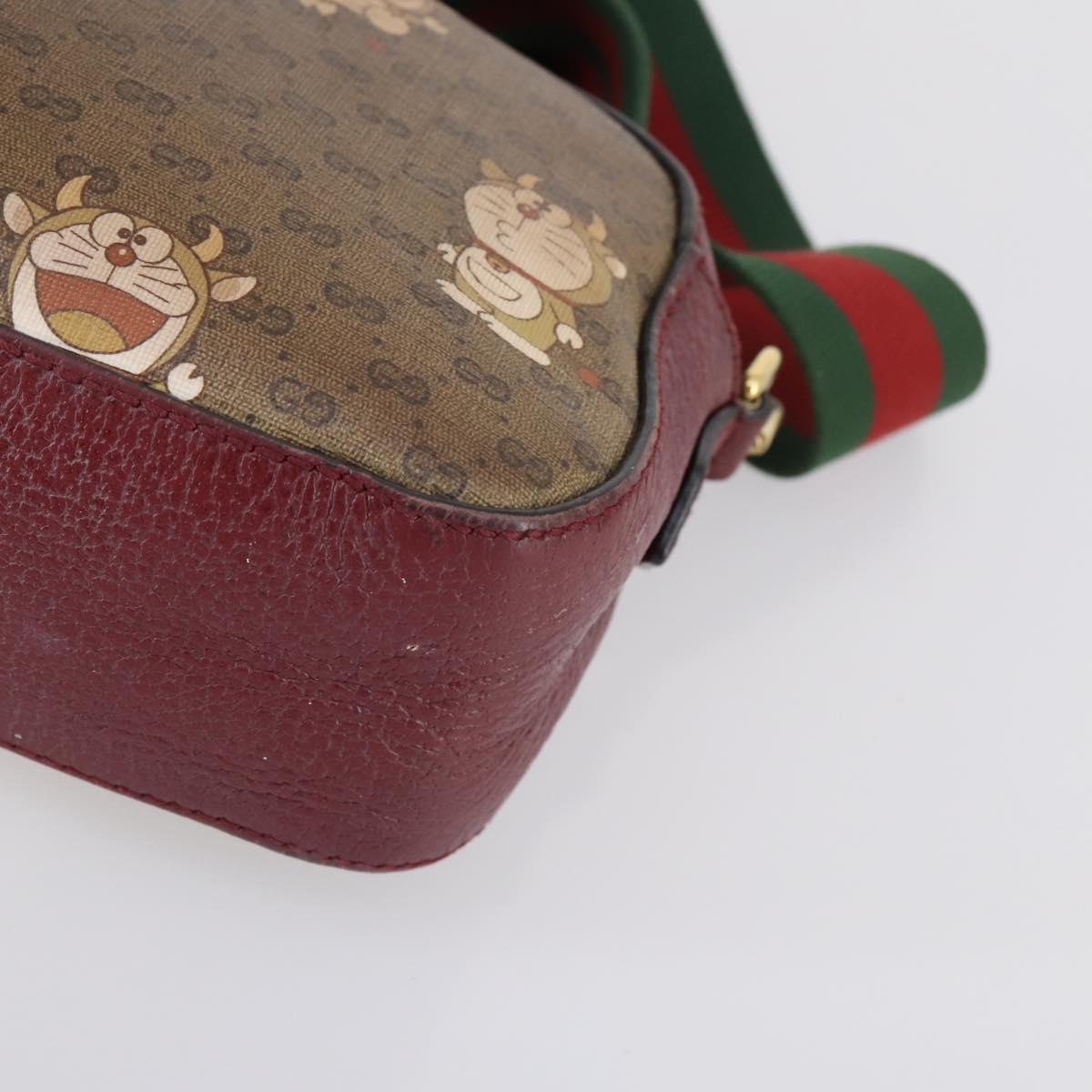 GUCCI Micro GG Supreme Doraemon Collaboration Bag PVC Beige 574886 Auth 143965