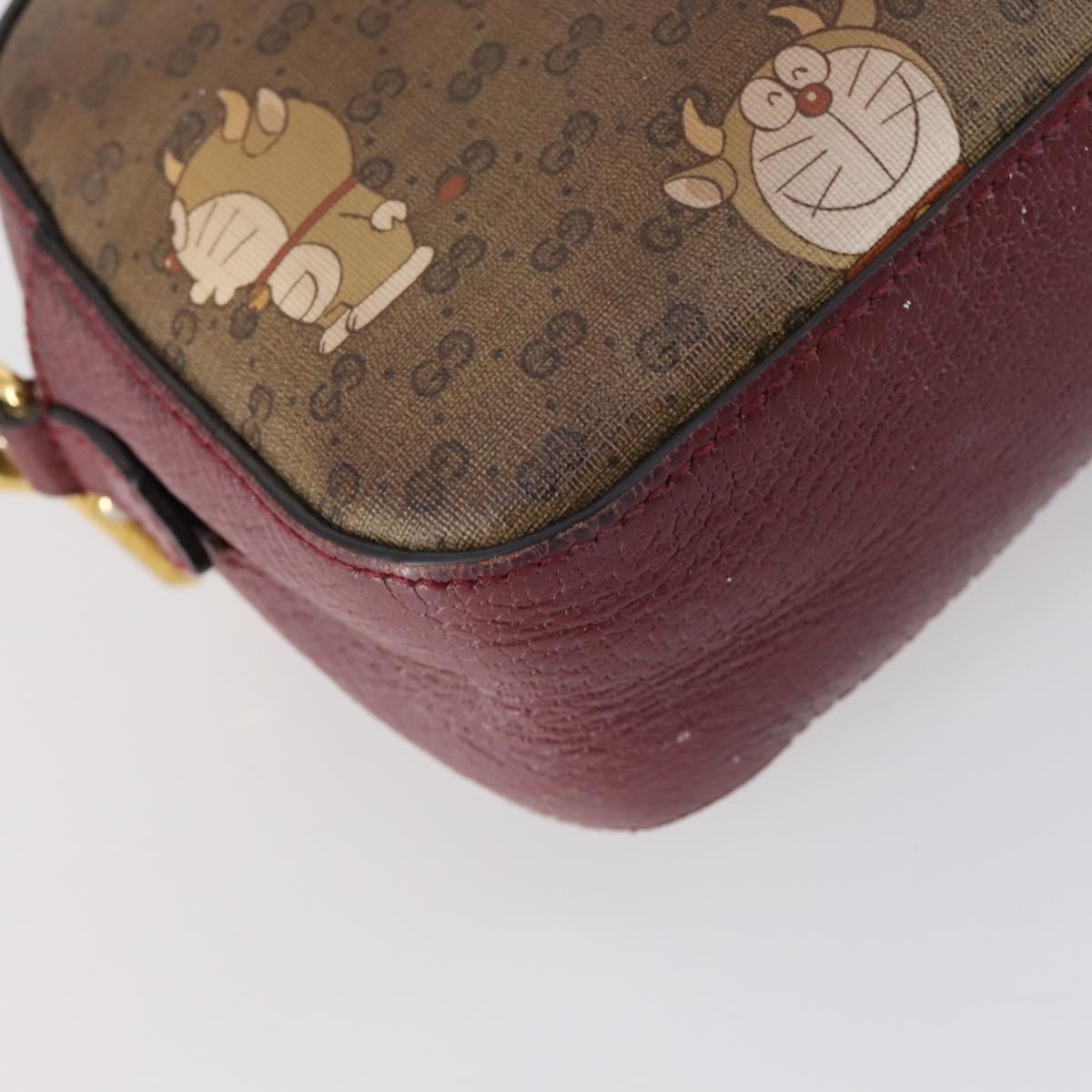 GUCCI Micro GG Supreme Doraemon Collaboration Bag PVC Beige 574886 Auth 143965