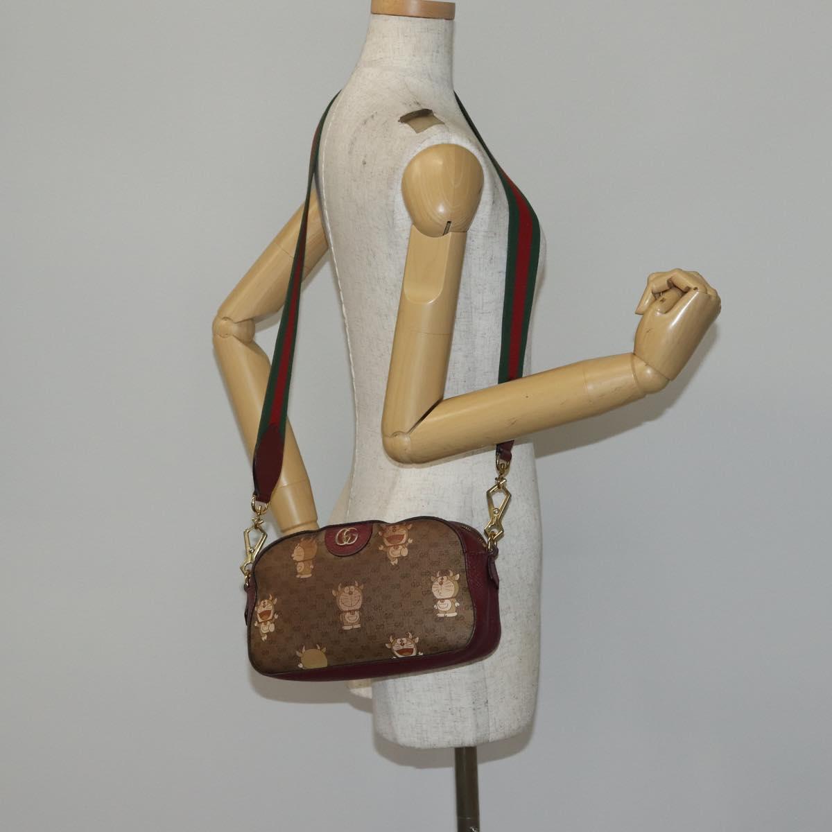 GUCCI Micro GG Supreme Doraemon Collaboration Bag PVC Beige 574886 Auth 143965