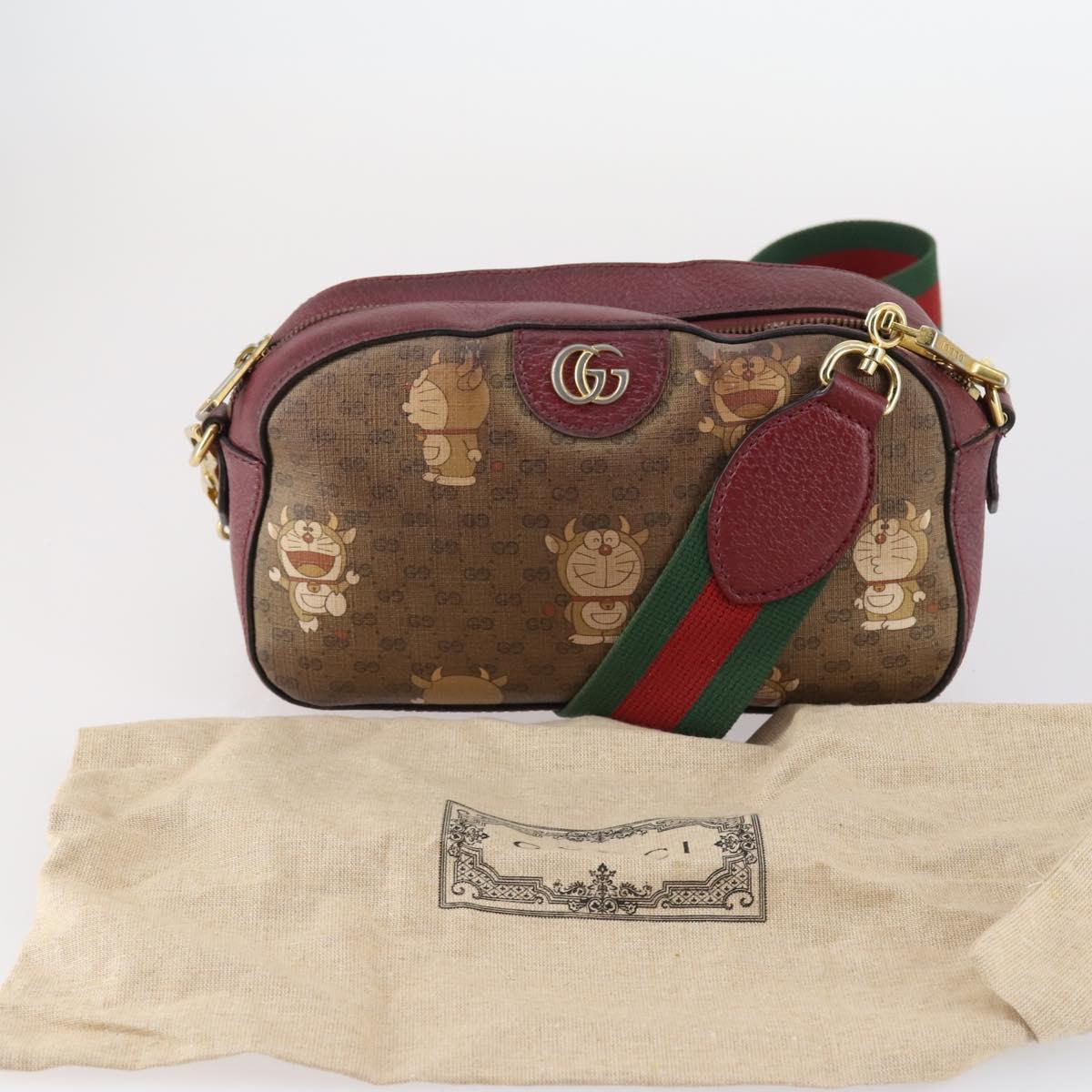 GUCCI Micro GG Supreme Doraemon Collaboration Bag PVC Beige 574886 Auth 143965