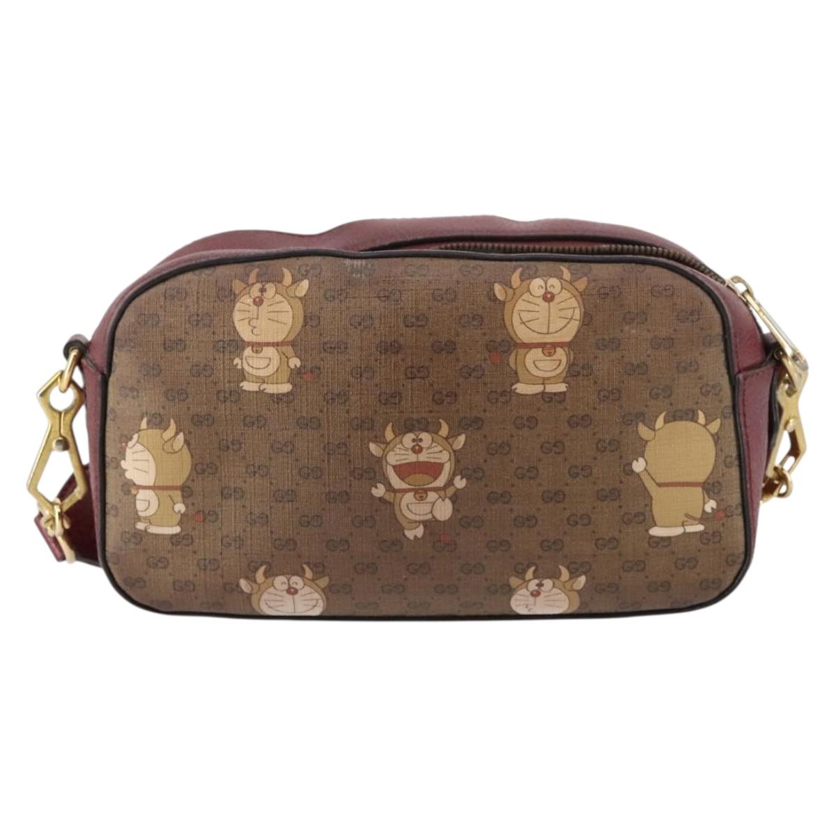 GUCCI Micro GG Supreme Doraemon Collaboration Bag PVC Beige 574886 Auth 143965