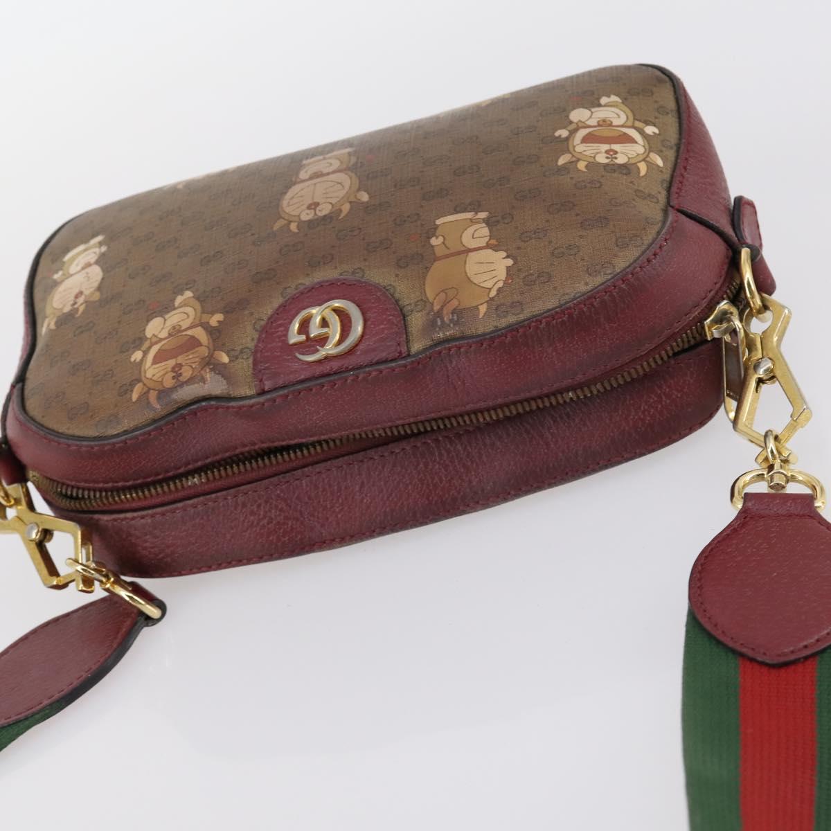 GUCCI Micro GG Supreme Doraemon Collaboration Bag PVC Beige 574886 Auth 143965