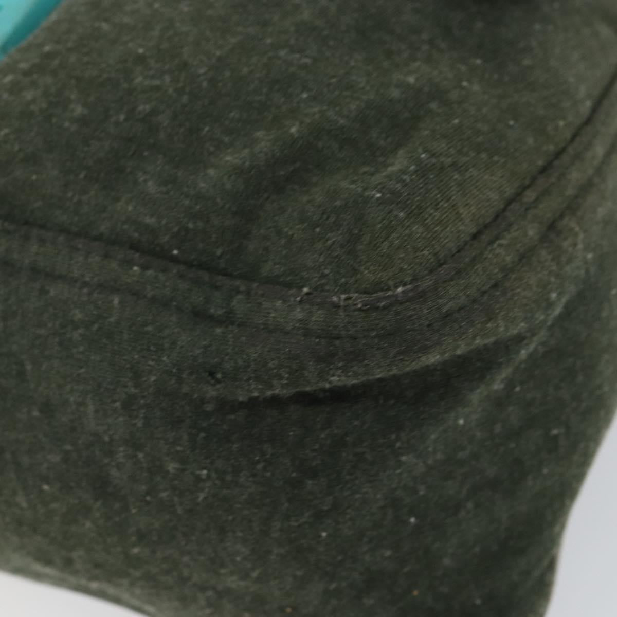 FENDI Mamma Baguette Shoulder Bag Wool Green Auth 143971