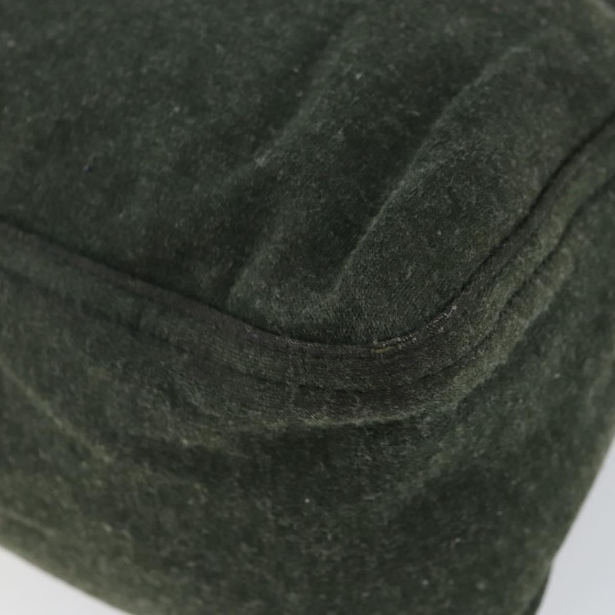 FENDI Mamma Baguette Shoulder Bag Wool Green Auth 143971