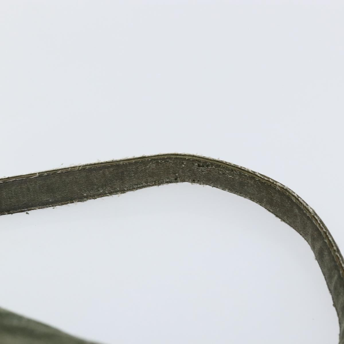 FENDI Mamma Baguette Shoulder Bag Wool Green Auth 143971