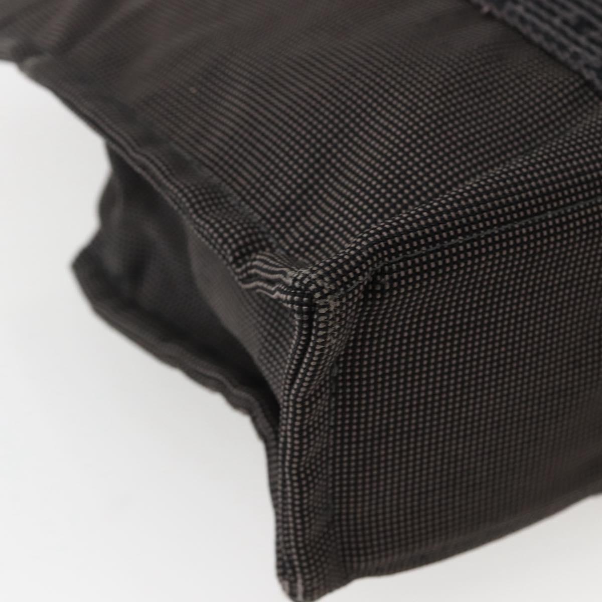 HERMES Her Line PM Hand Bag Canvas Gray Silver Auth 143972