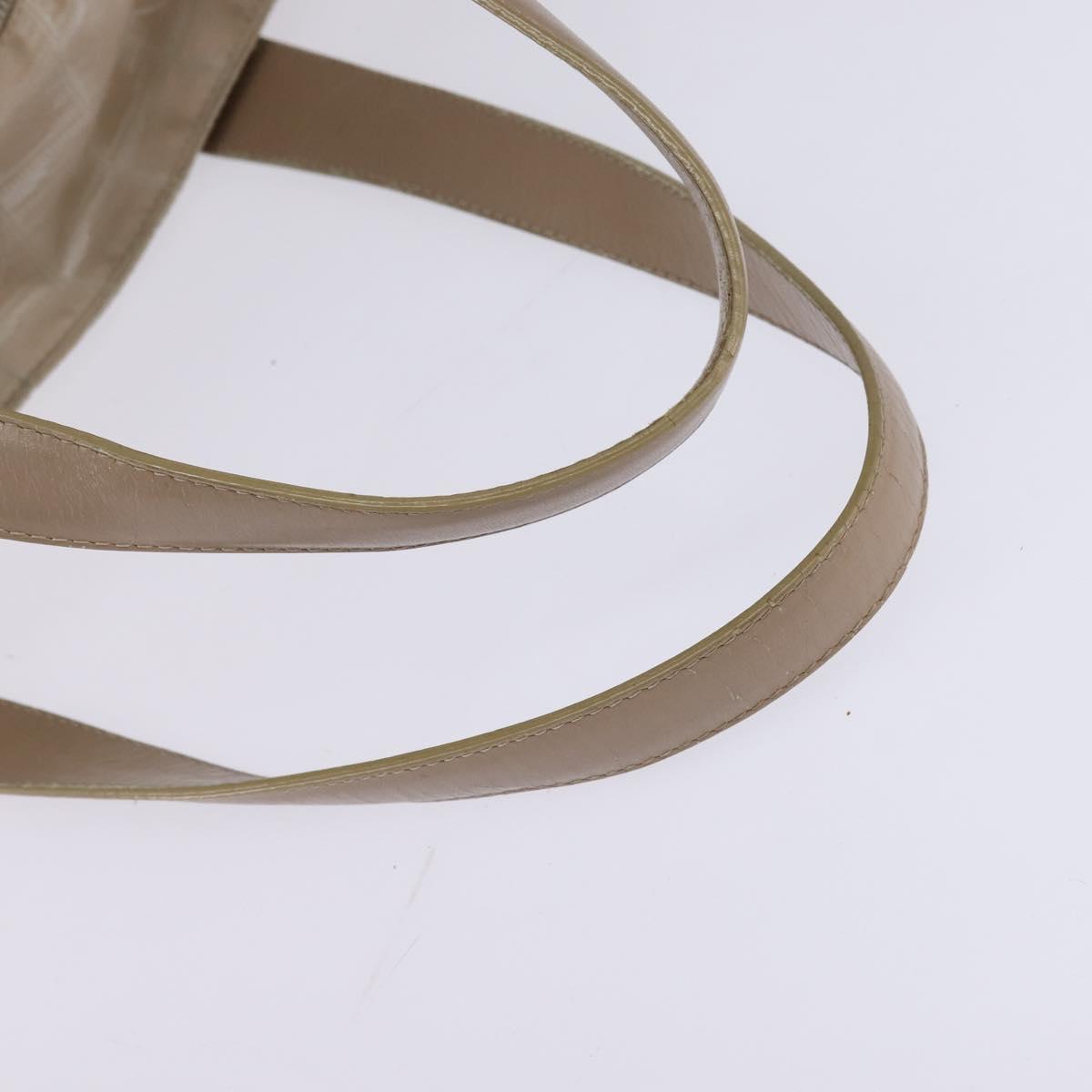 CHANEL New Travel line Tote Bag Nylon Beige Gold CC Auth 143978