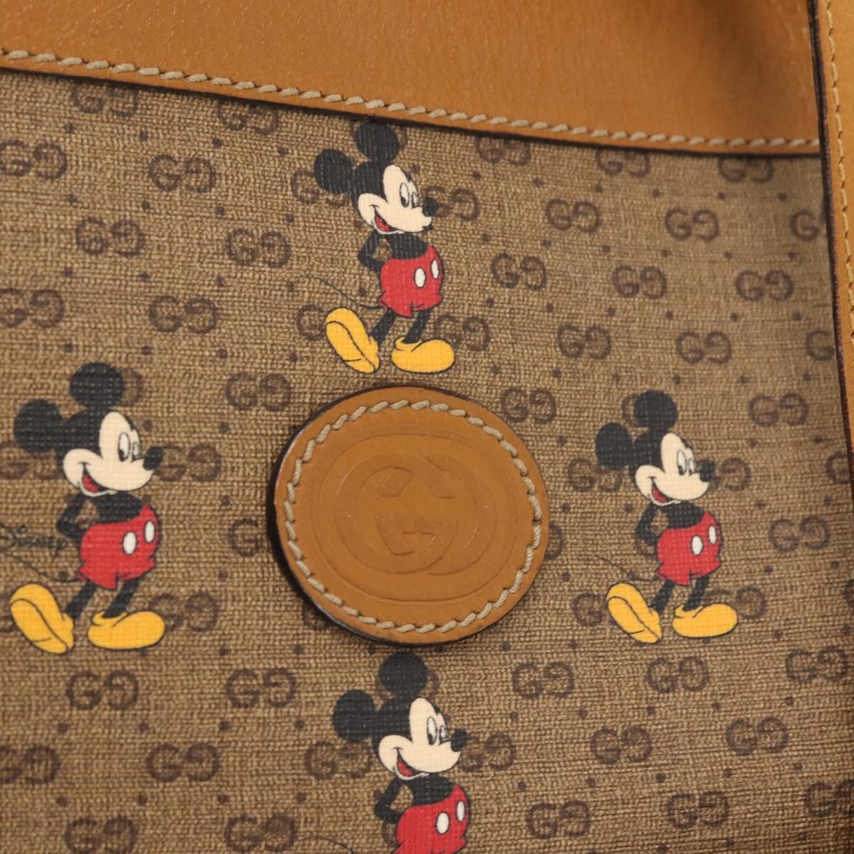 GUCCI Micro GG Supreme Disney Collaboration Bag PVC Beige 547947 Auth 143985