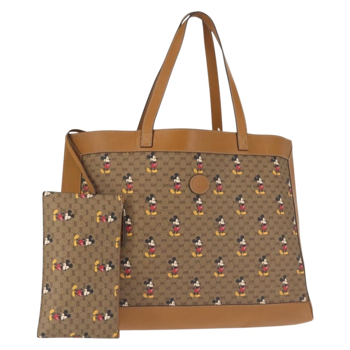 GUCCI Micro GG Supreme Disney Collaboration Bag PVC Beige 547947 Auth 143985